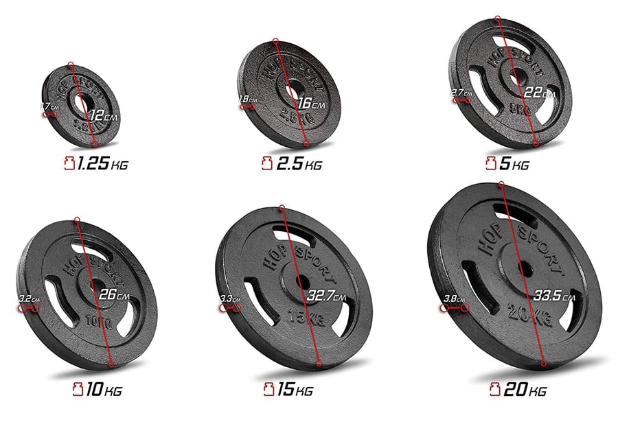 39kg Guss Hantelset Langhantel
