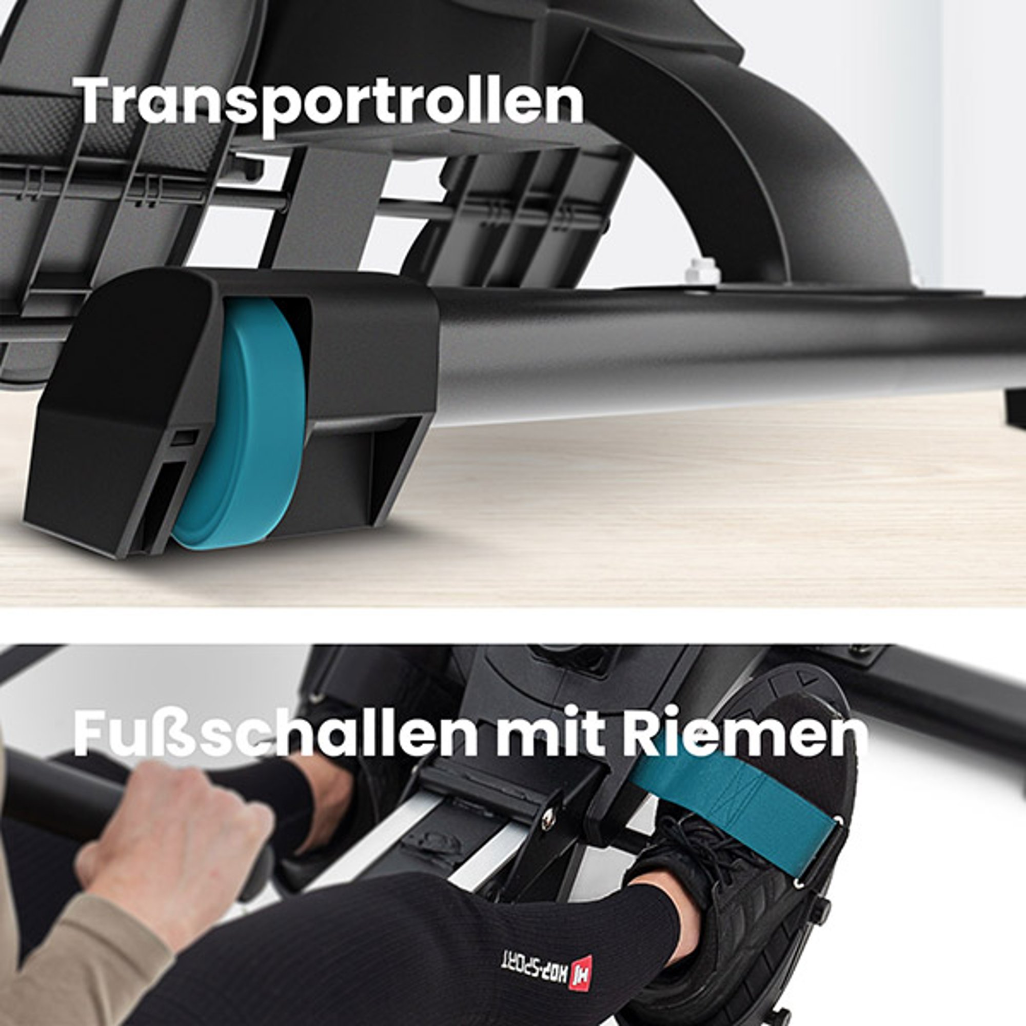 Transportwielen en antislip voetpedalen bij 070R Rush
