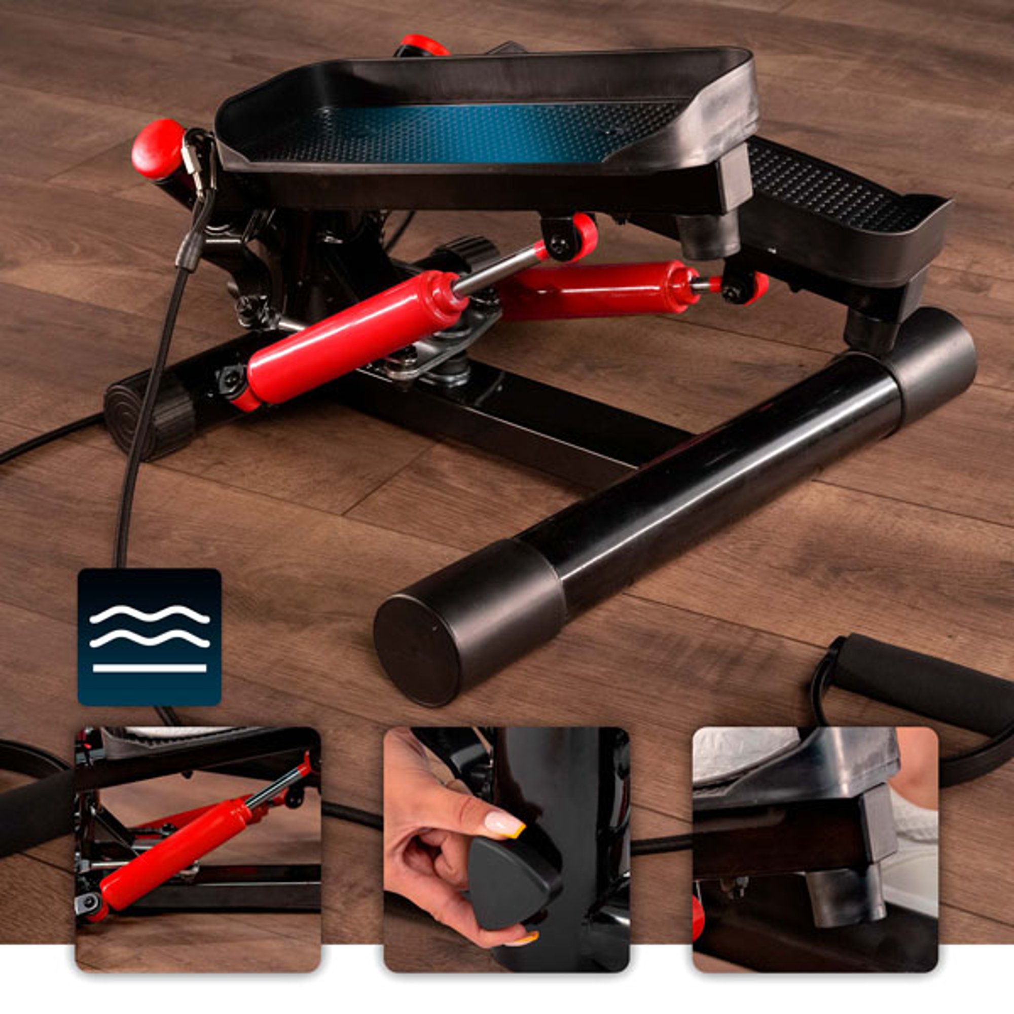 Veiligheid tijdens het trainen met de antislip pedalen - Stepper 035S Swing van Hop-Sport