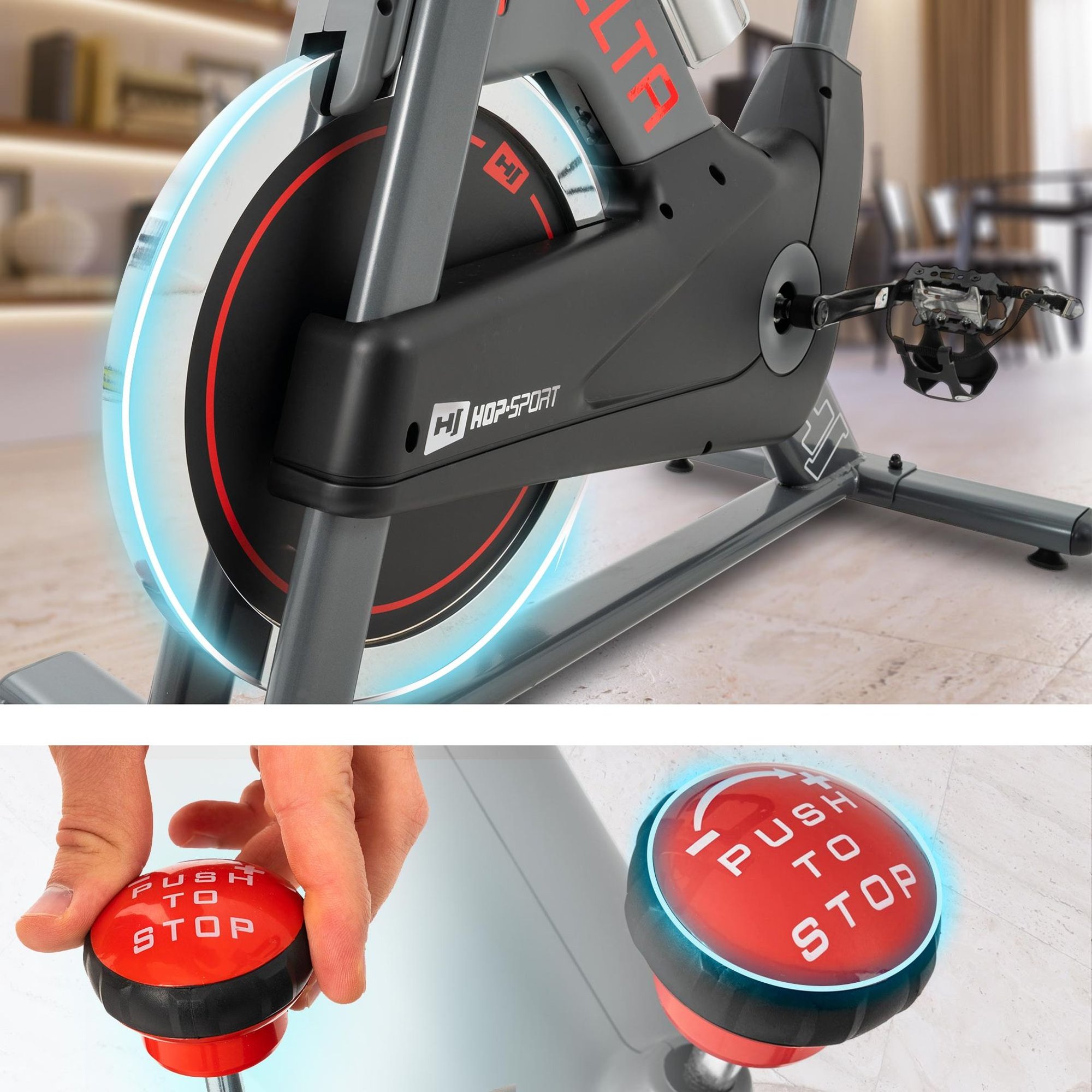 Indoor Bike HS-065IC Delta – vliegwiel en noodstop voor veilige training.