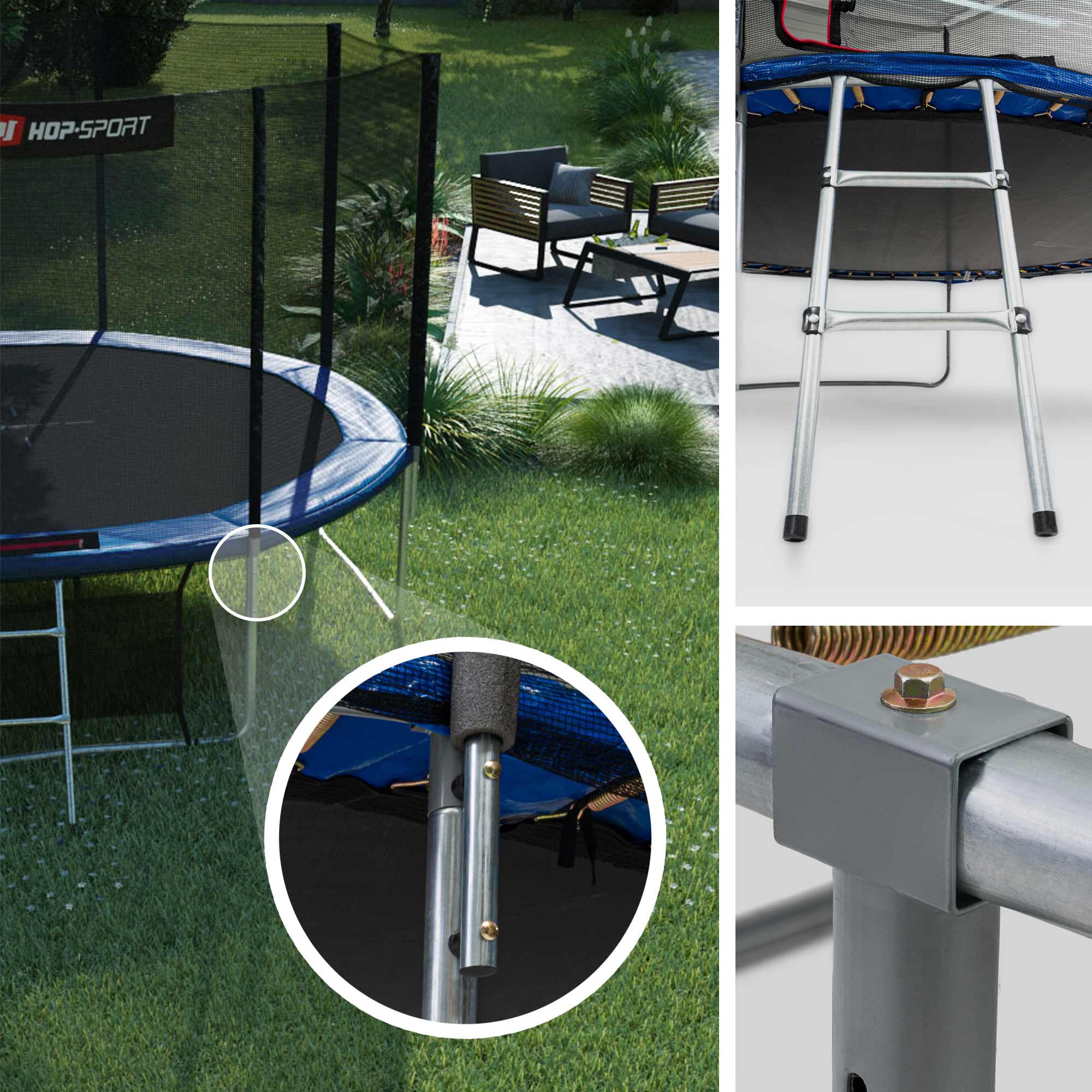 Basisframe van de trampoline van hoogwaardig, gegalvaniseerd staal, drie poten voor stabiliteit en stevigheid