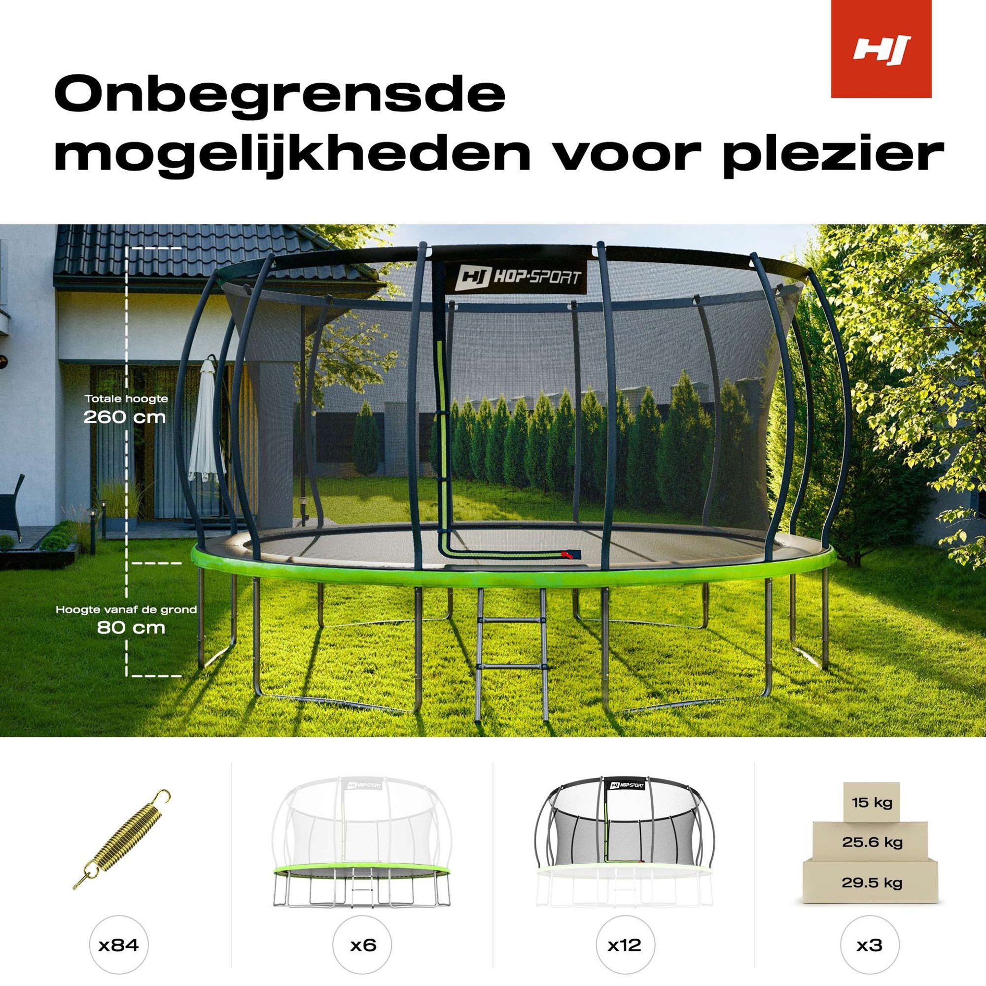 Technische gegevens van de HS-PT14I trampoline