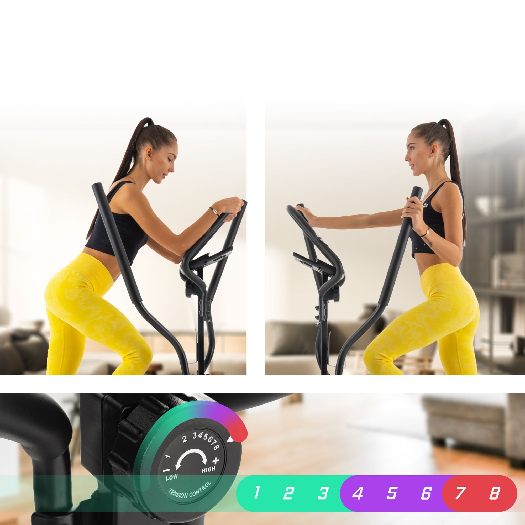 Crosstrainer met 8-traps weerstand en verstelbare handgrepen