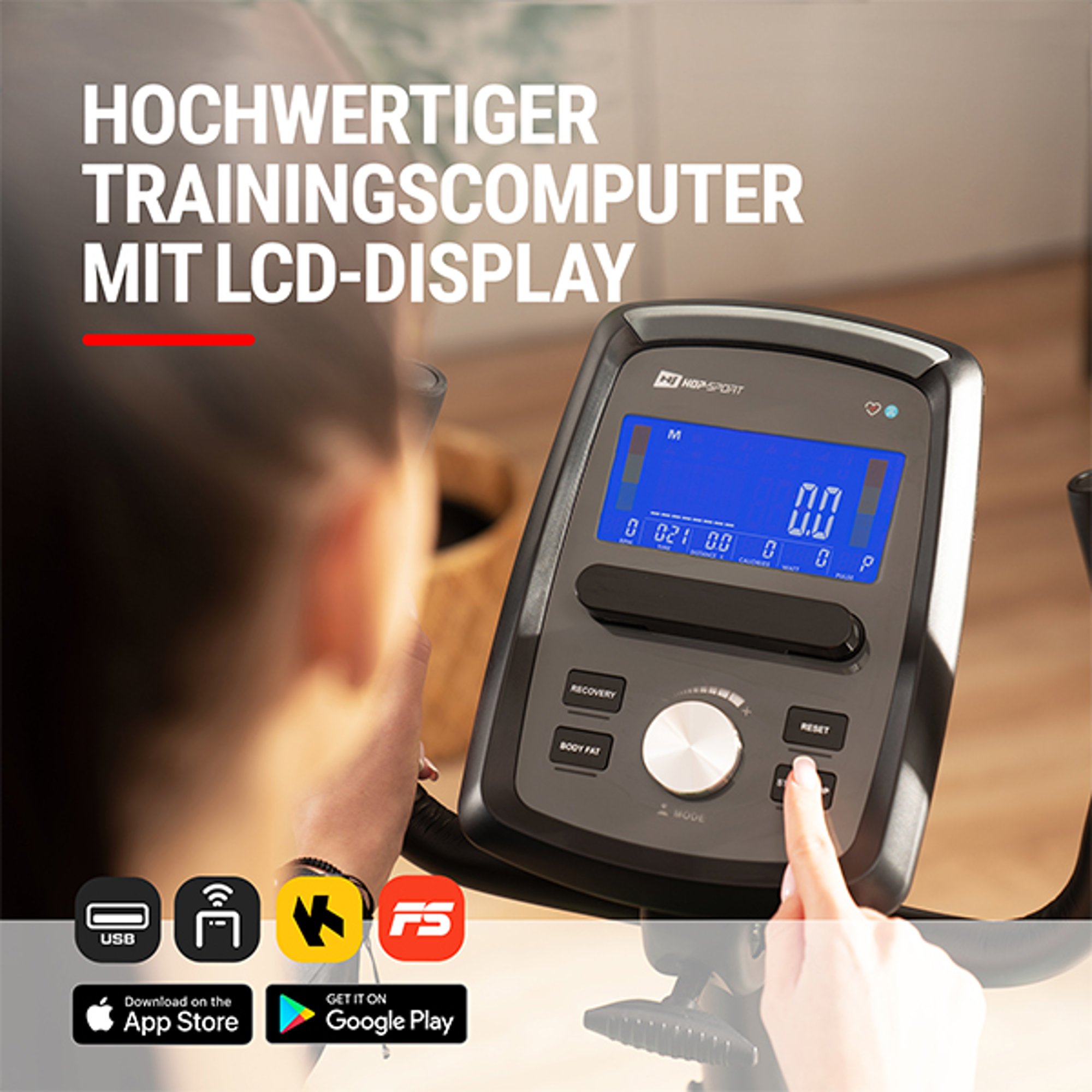 Hoogwaardige trainingscomputer met LCD-display 
