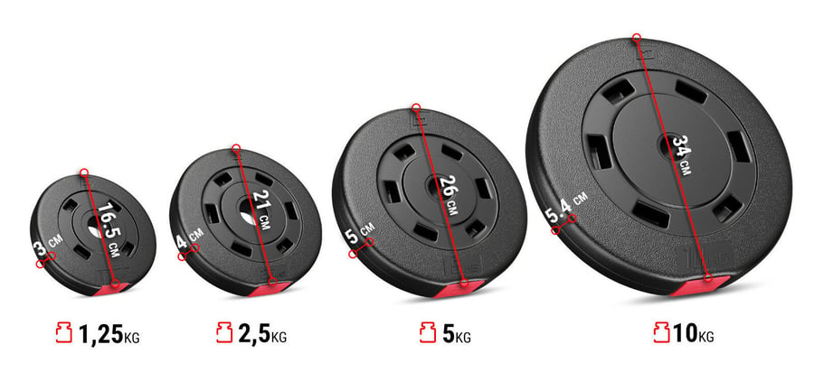 Hantelset 56 kg: SZ Stange, 2 K - 7