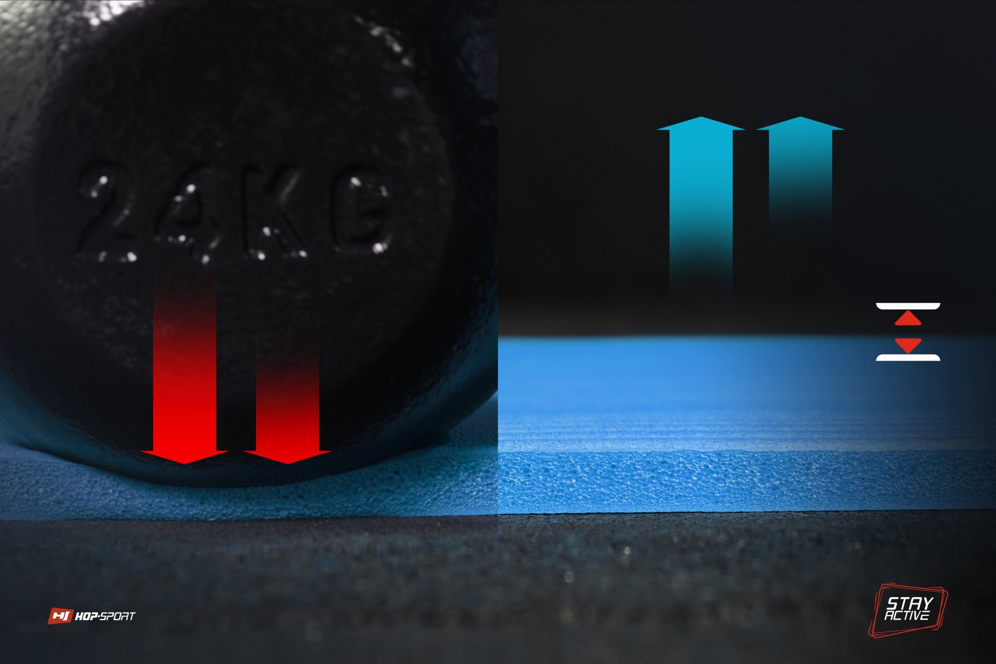 Dikte van de mat 1 cm blauw