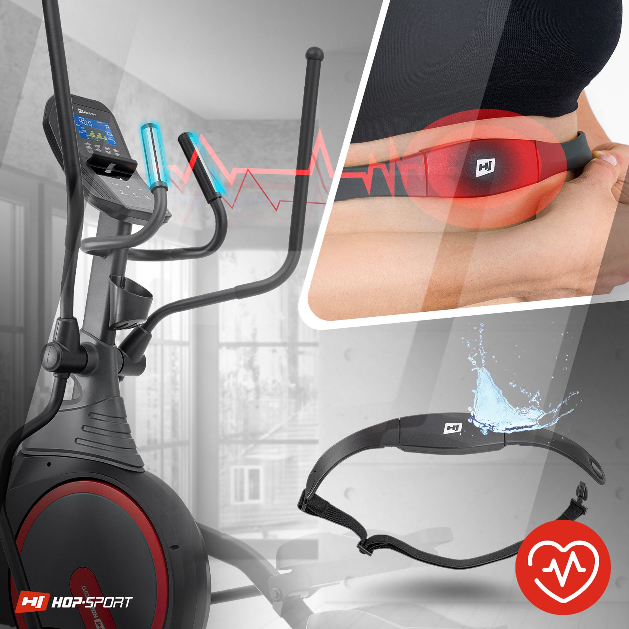 Hartslagmeting bij de crosstrainer 300CF Spectre