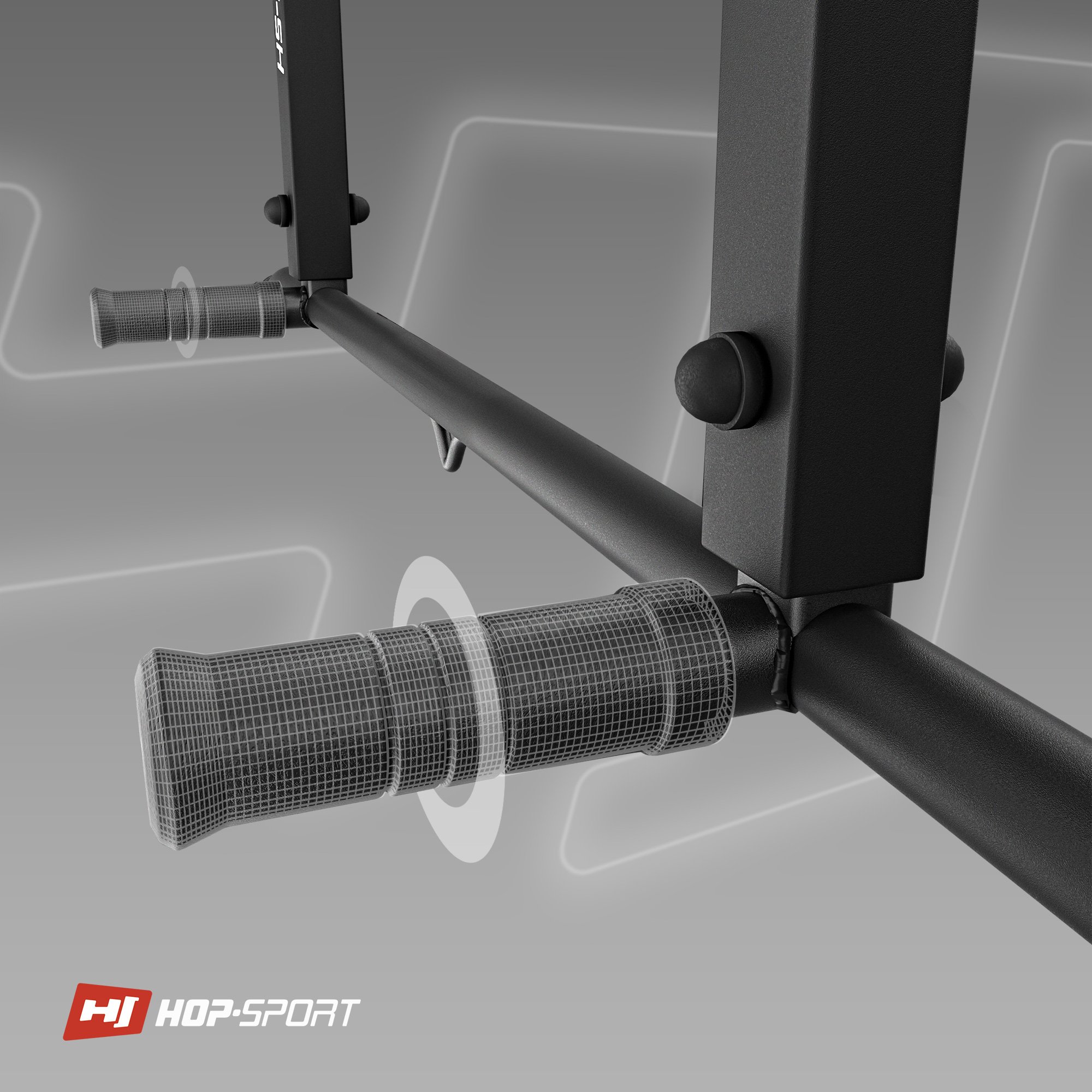 4 antislip handgrepen van PVC bij HS-2000K voor een veilige training