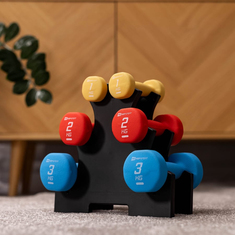 Zestaw hantelek winylowych okrą