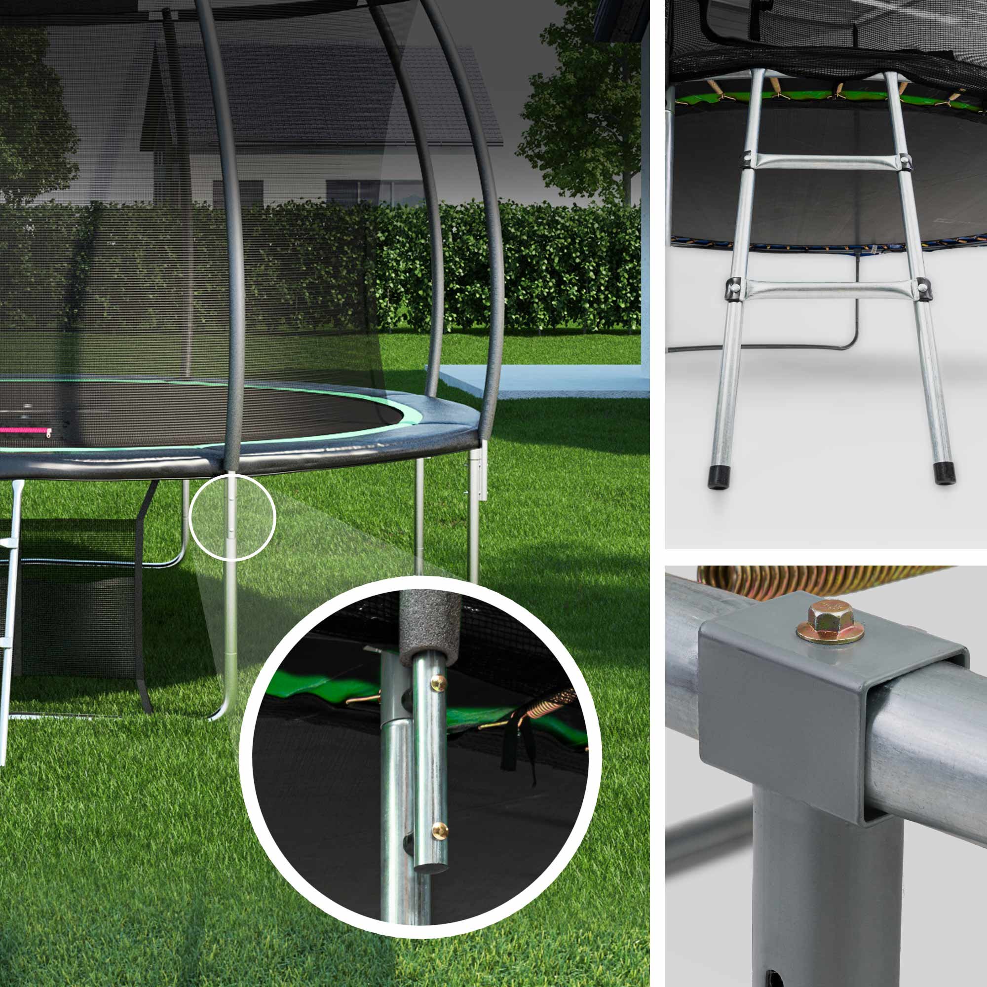 Basisframe van de trampoline van hoogwaardig, gegalvaniseerd staal, drie poten voor stabiliteit en stevigheid