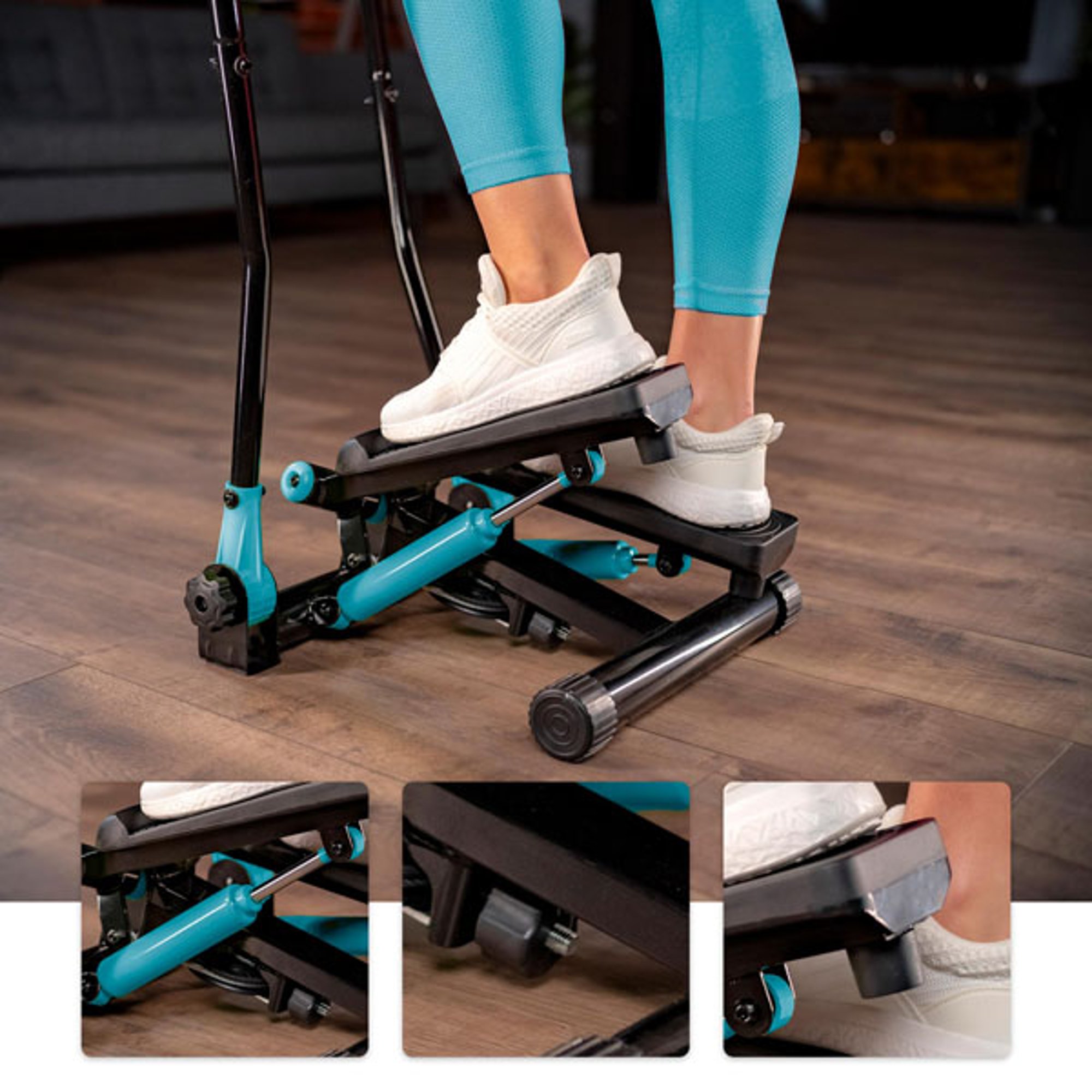 Veiligheid tijdens de training met de antislip pedalen - Stepper 045S Slim van Hop-Sport