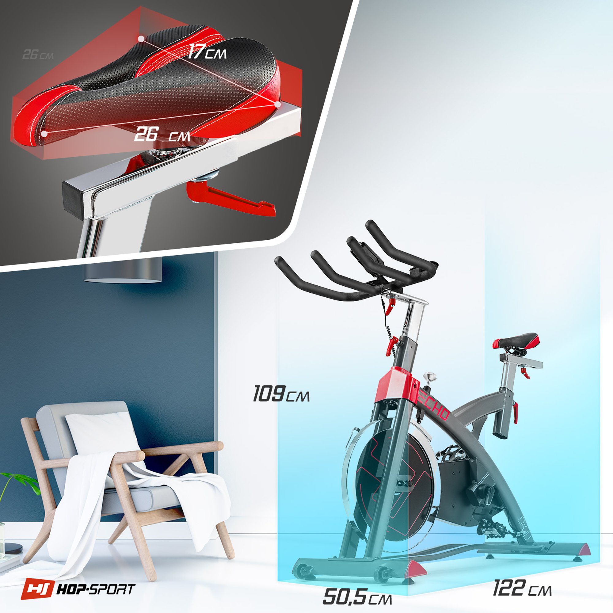 Technische gegevens van de Indoor Bike HS-055ic Echo