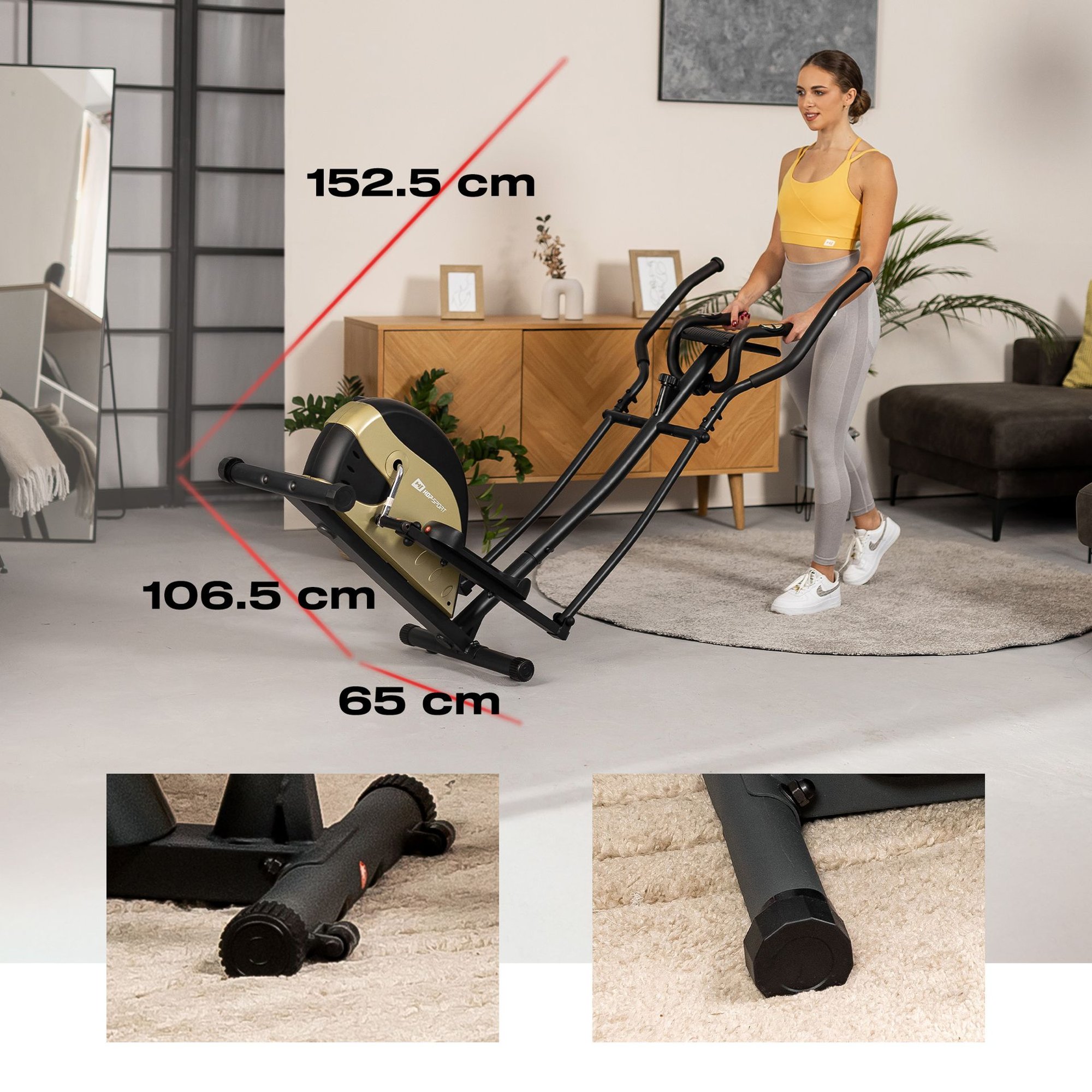 Crosstrainer met transportwielen 