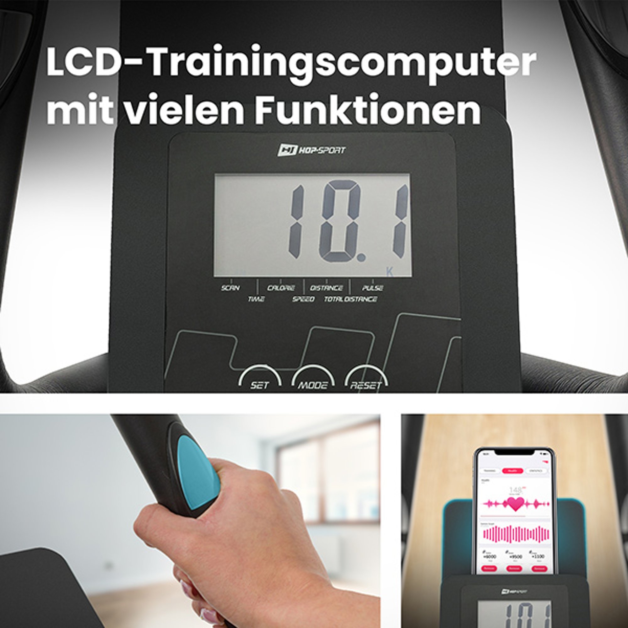 Eenvoudige trainingscomputer met de belangrijkste trainingsparameters