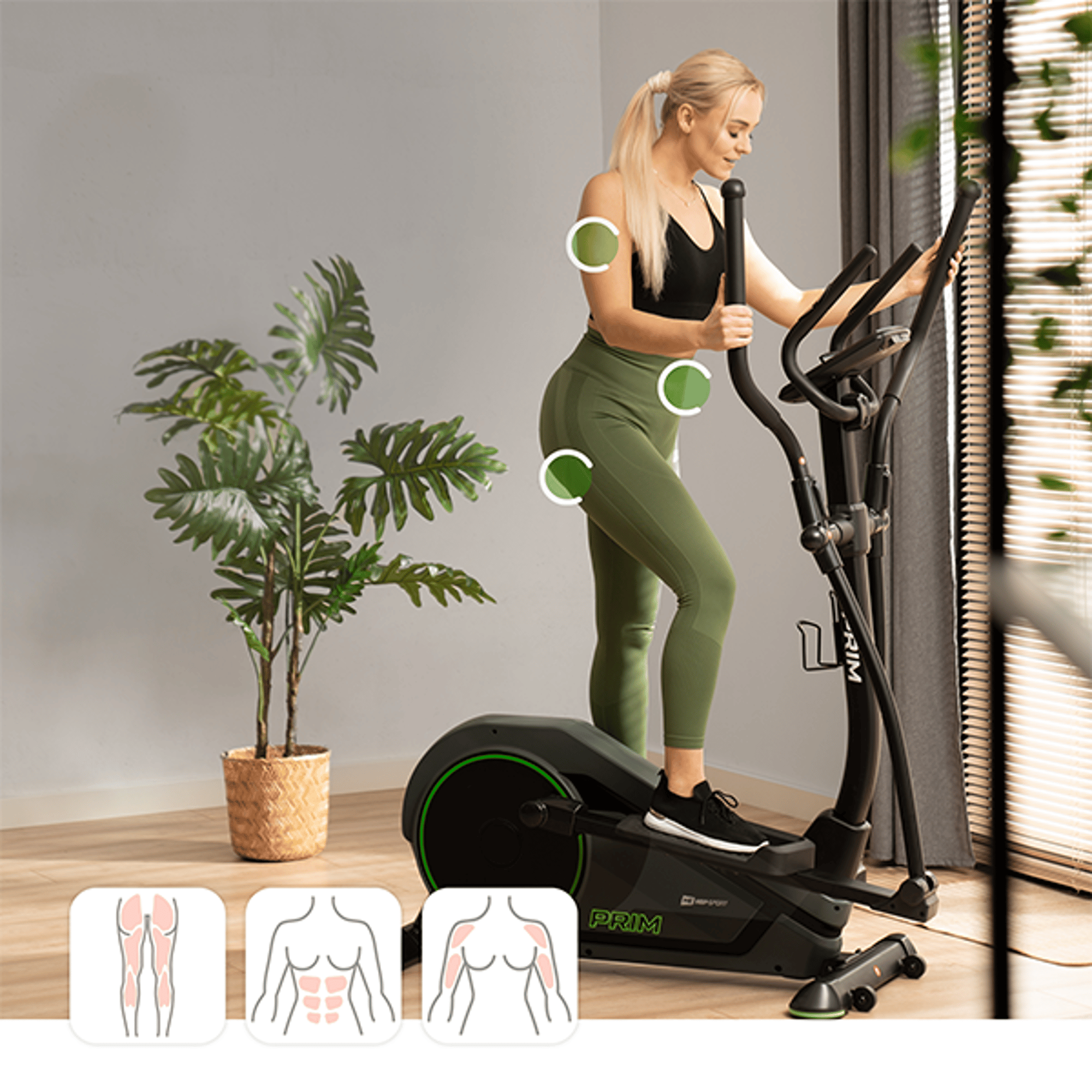 2 verschillende grijptypes bij de Crosstrainer 120C Prim