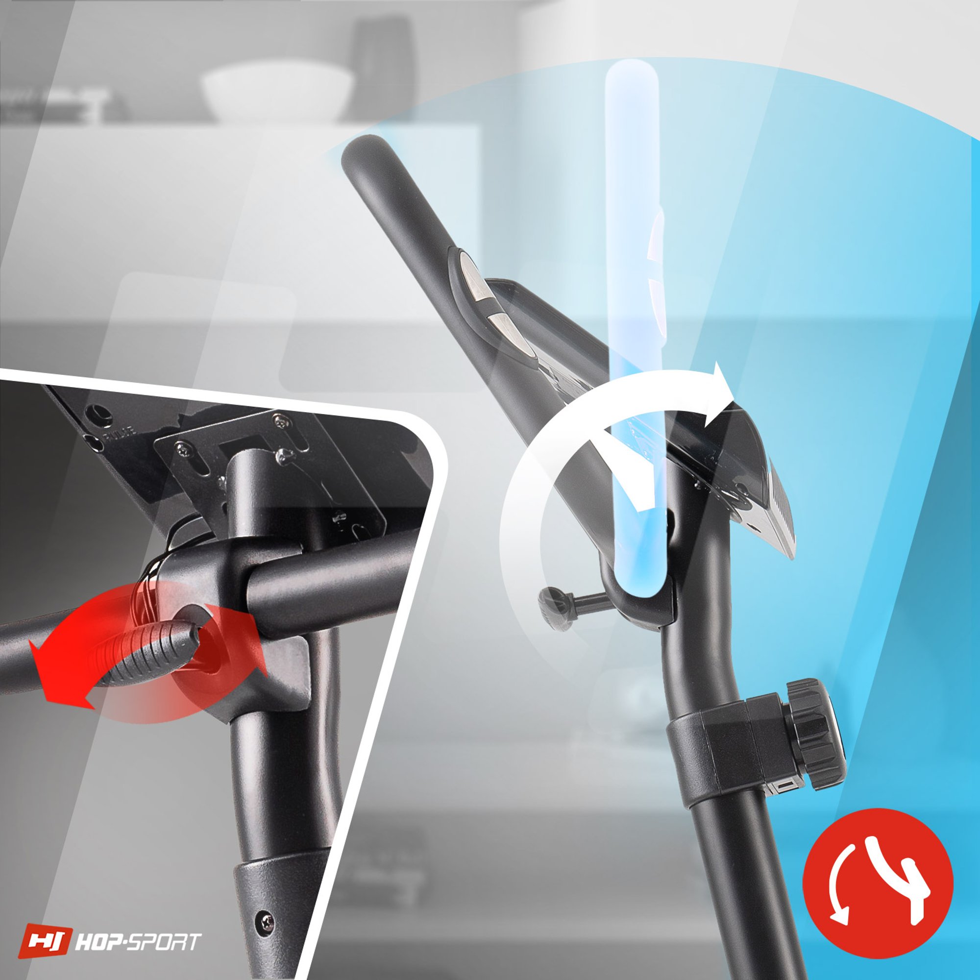 Individueel verstelbaar stuur bij de Hometrainer HS-2050H Sonic