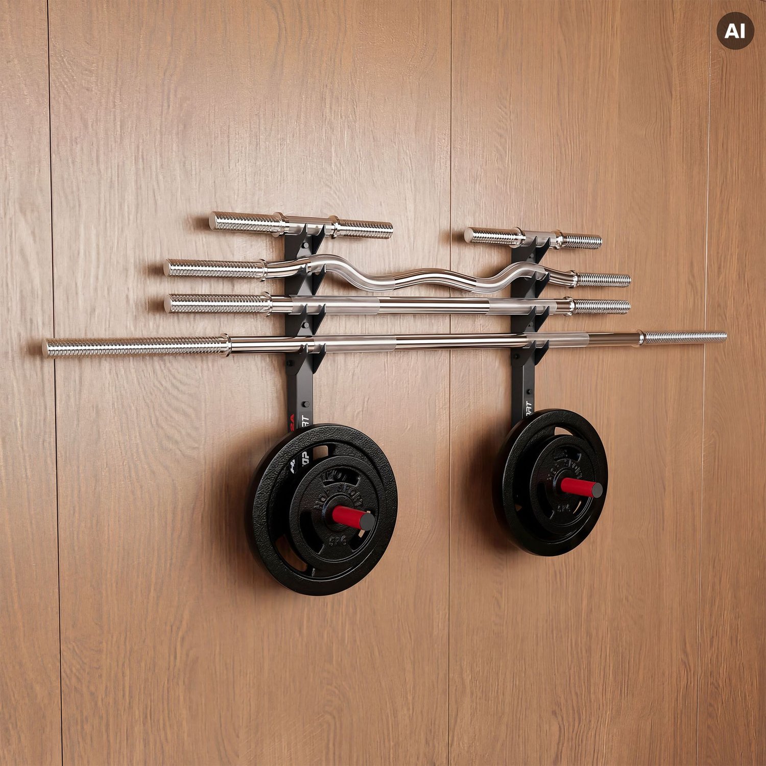 Halterstang- en schijvenhouder voor wandmontage HS-1002A