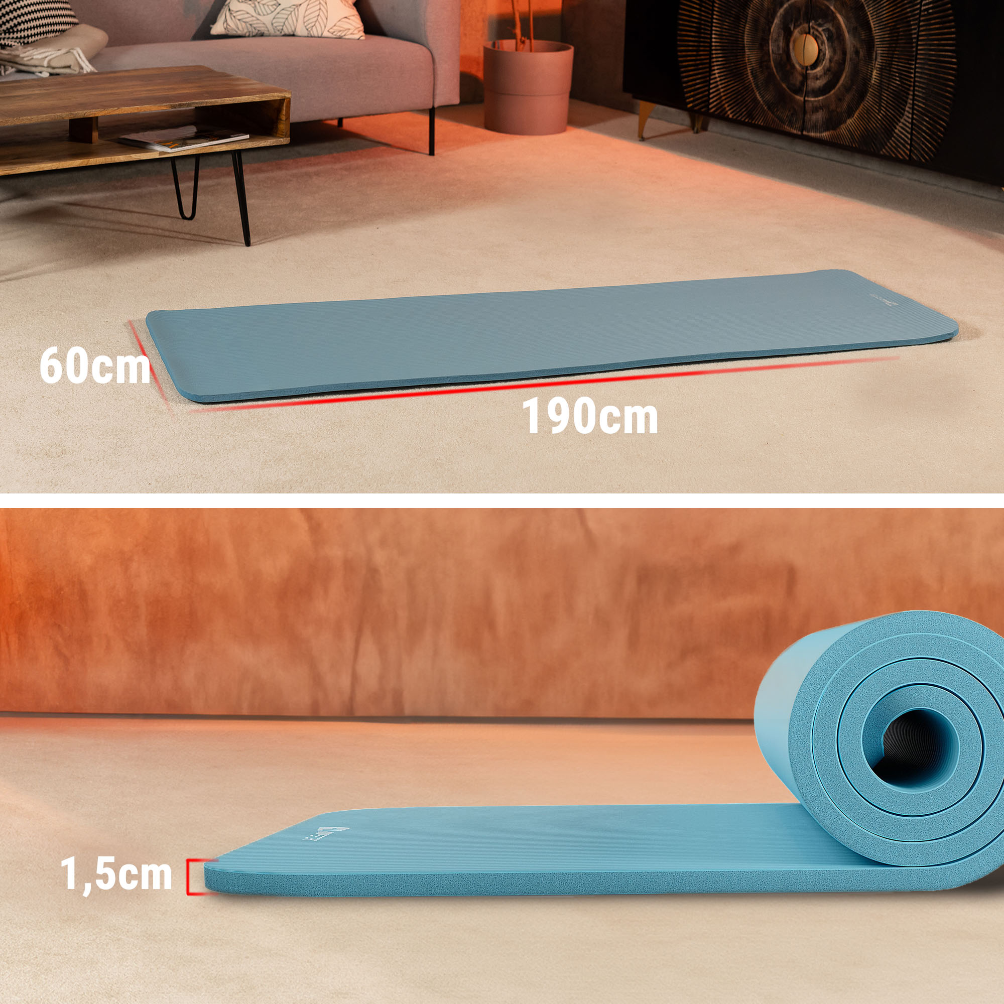 Gymnastiekmat 190x60 hemelsblauw
