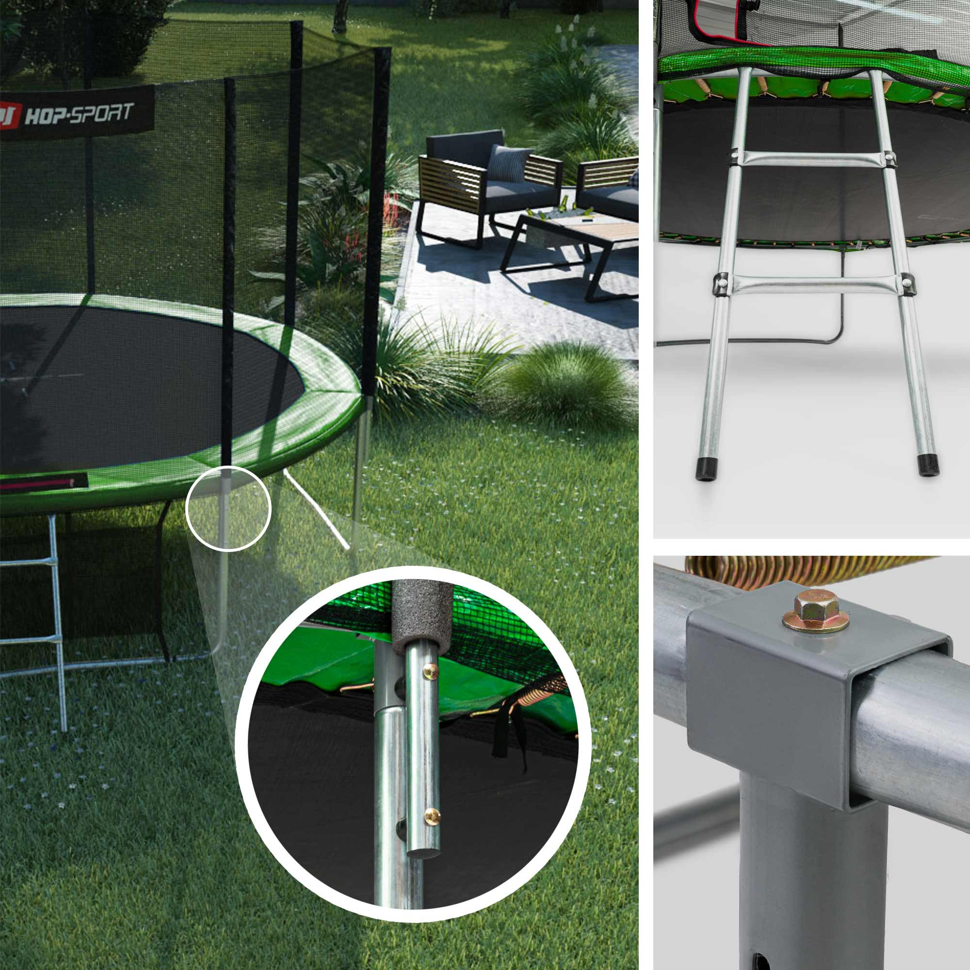 Basisframe van de trampoline van hoogwaardig, gegalvaniseerd staal, drie poten voor stabiliteit en stevigheid