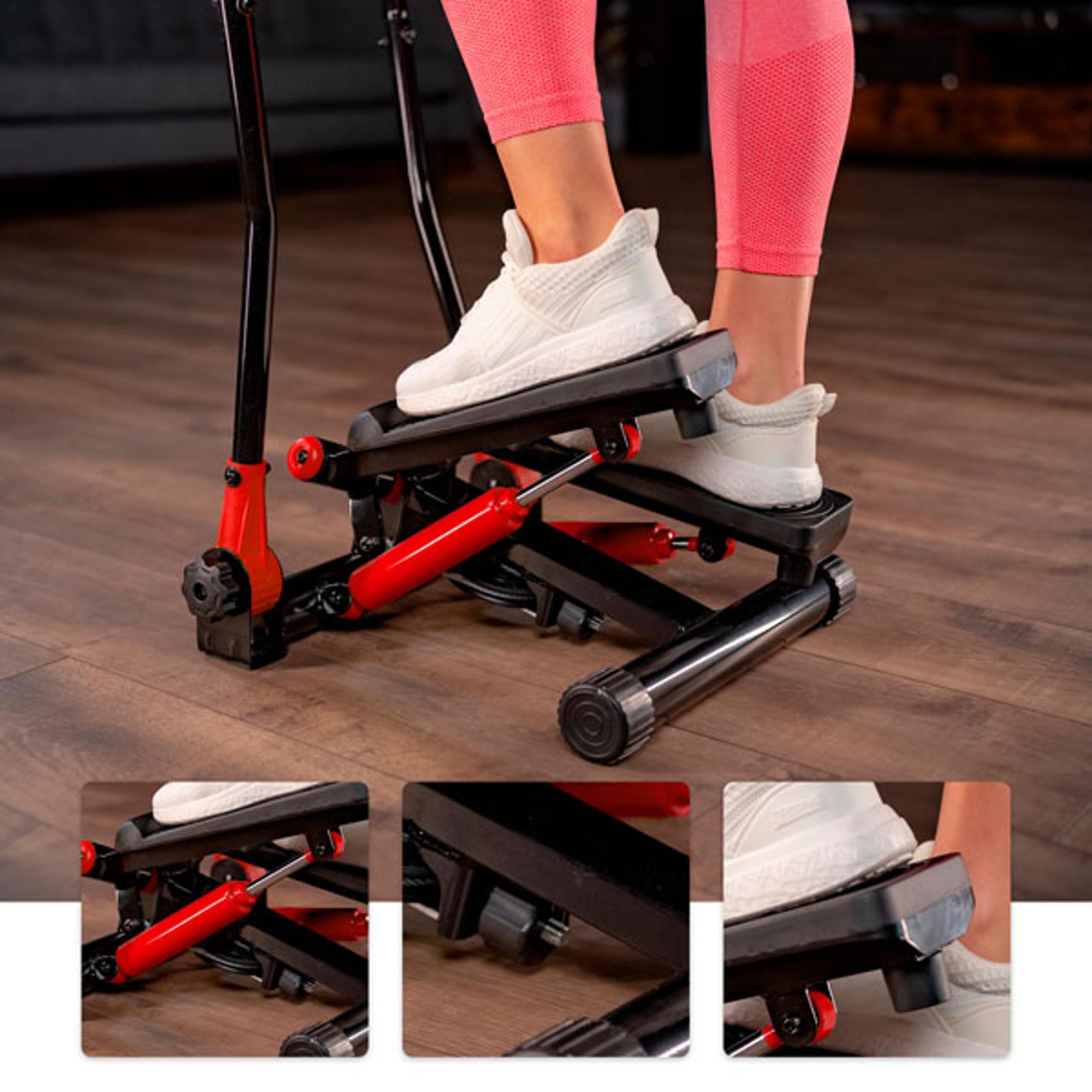 Veiligheid tijdens de training met de antislip pedalen - Stepper 045S Slim van Hop-Sport