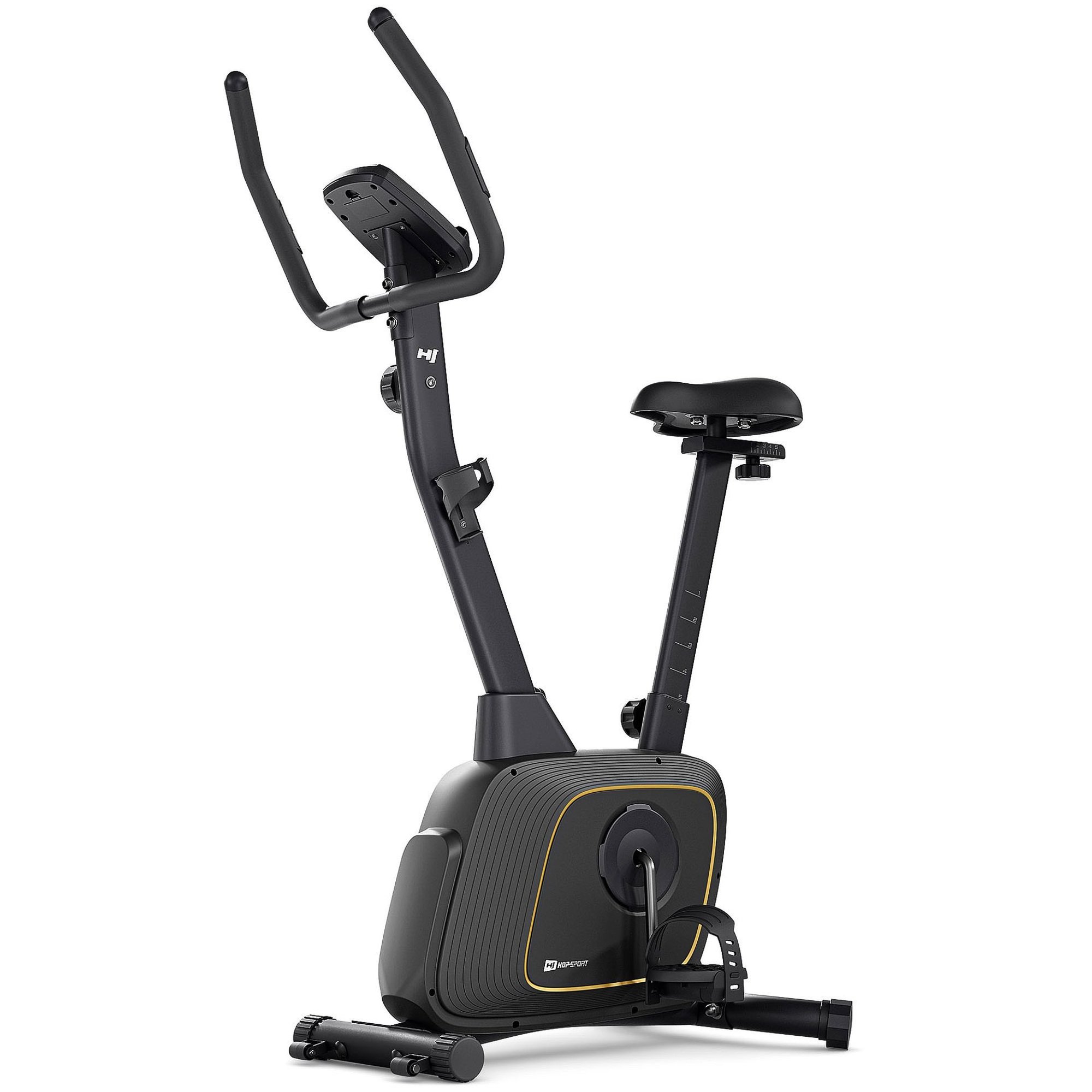 Comfortabele hometrainer met ergonomisch zadel en stabiele pedalen