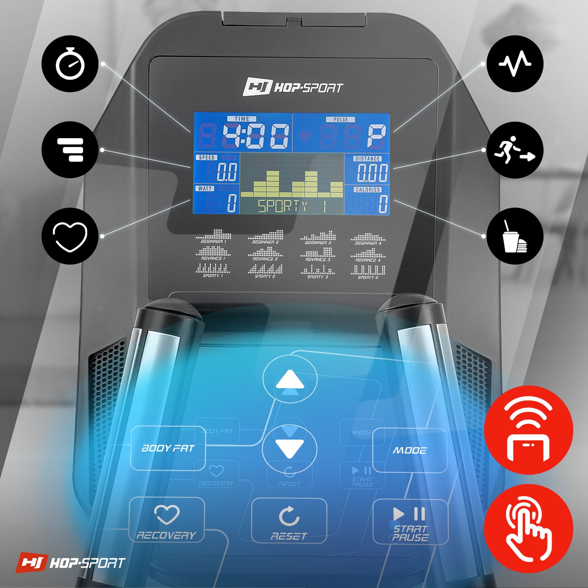Multifunctioneel display van de crosstrainer 300CF Spectre