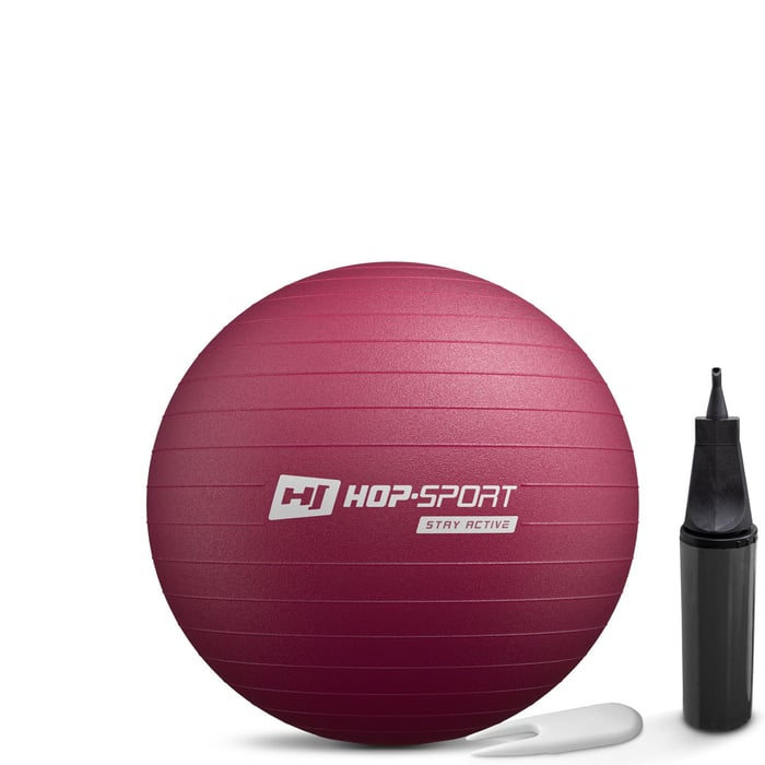 Paarse fitnessbal van Hop-Sport met pomp