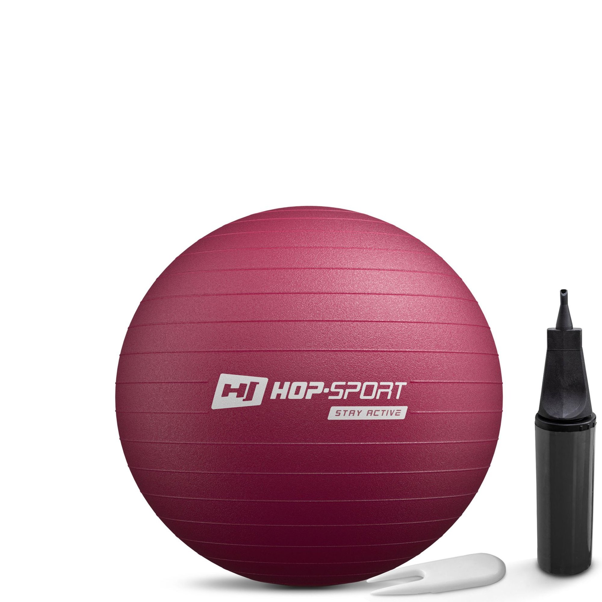 Paarse fitnessbal van Hop-Sport met pomp