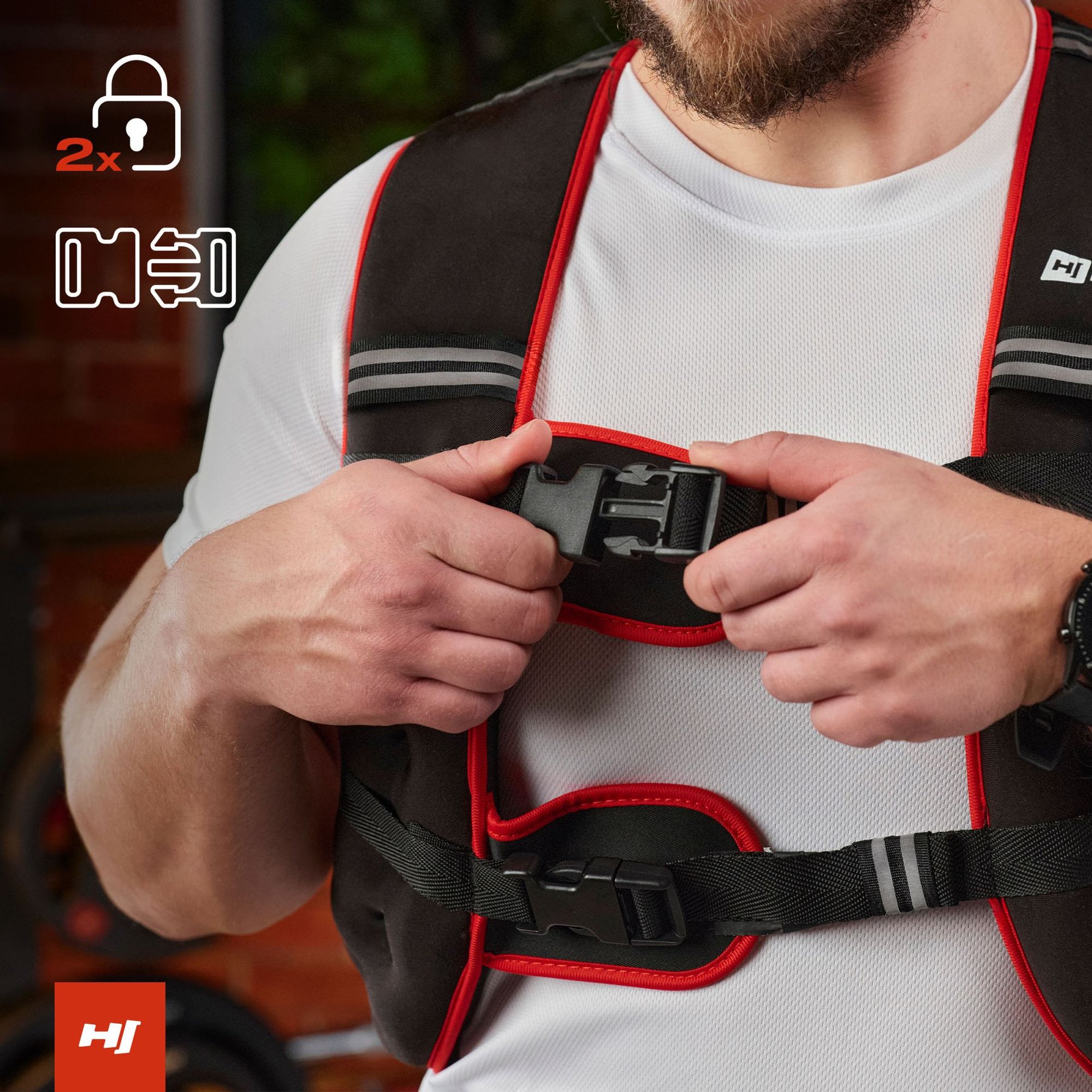 Gewichtsvest met dubbel sluitsysteem voor extra veiligheid