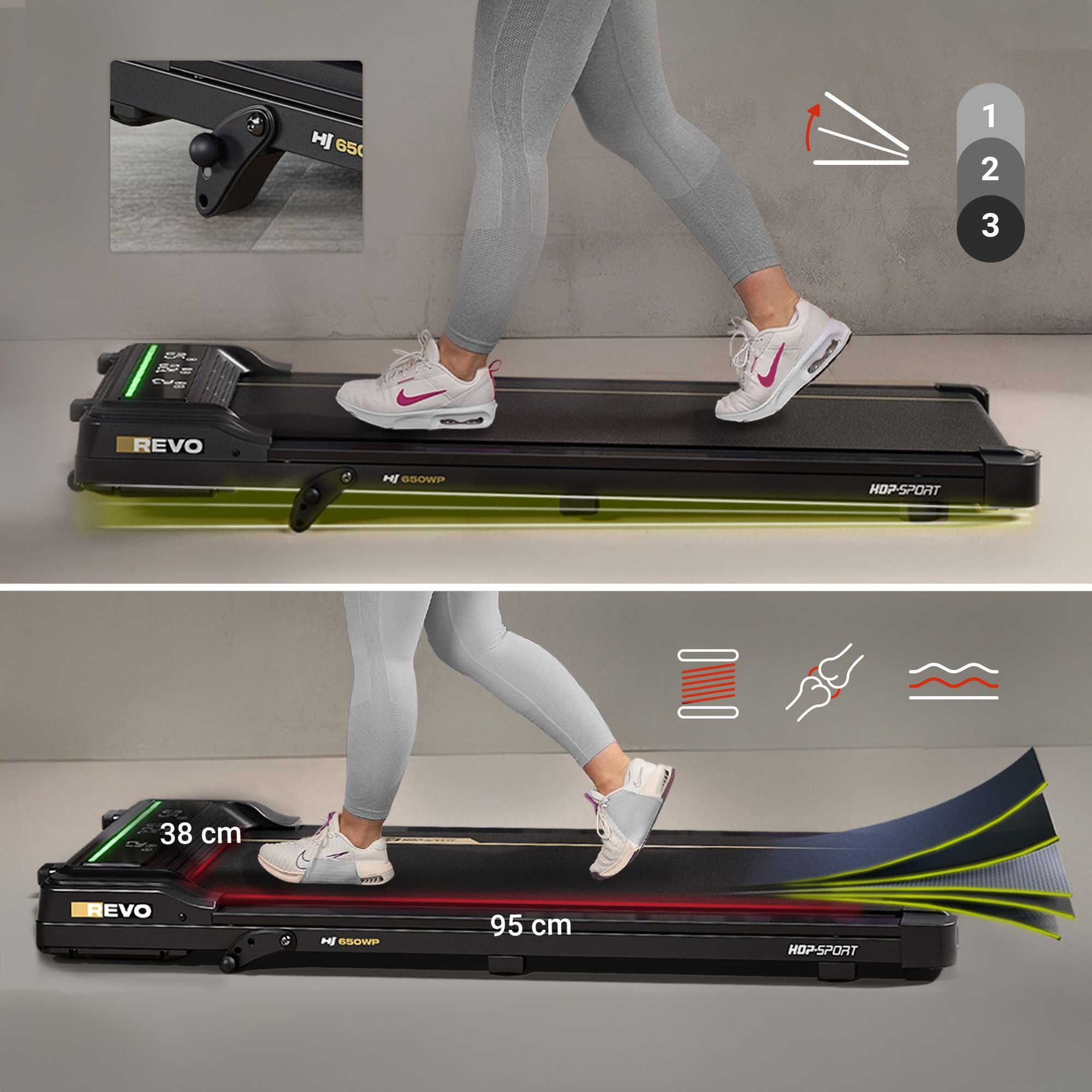 5-laagse loopband en instelbare helling