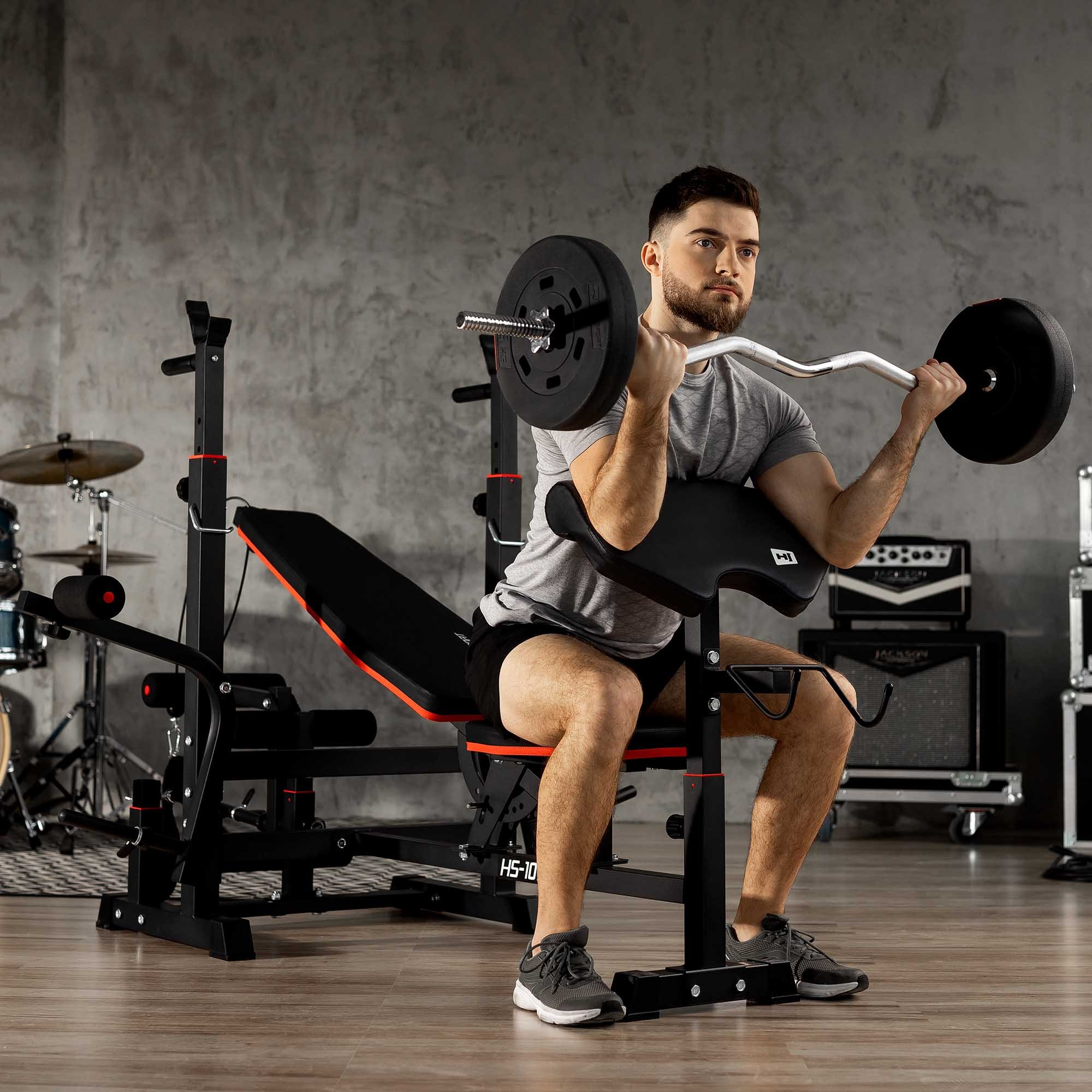 Verstelmogelijkheden van de Curlpult HS-1055 met Lat Pulley Toren