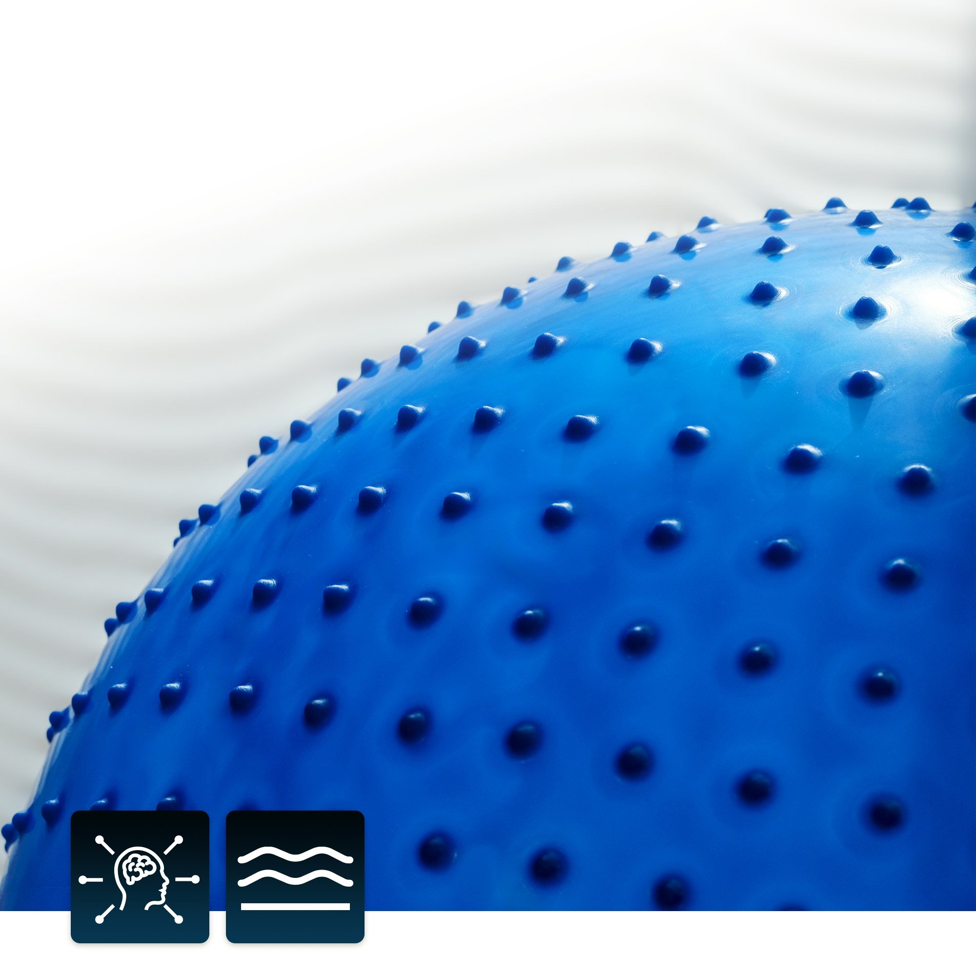 Noppen op de bal blauw