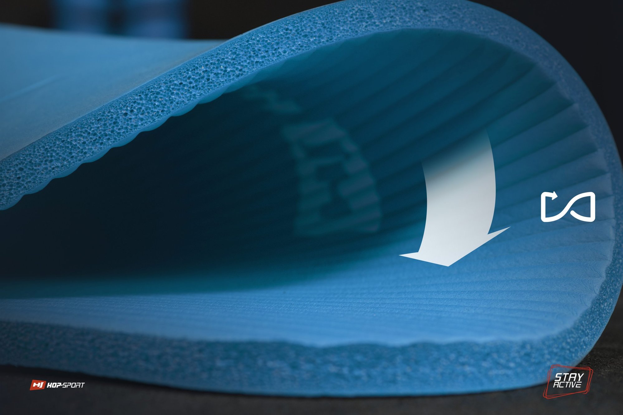 Flexibiliteit van de mat 1 cm blauw