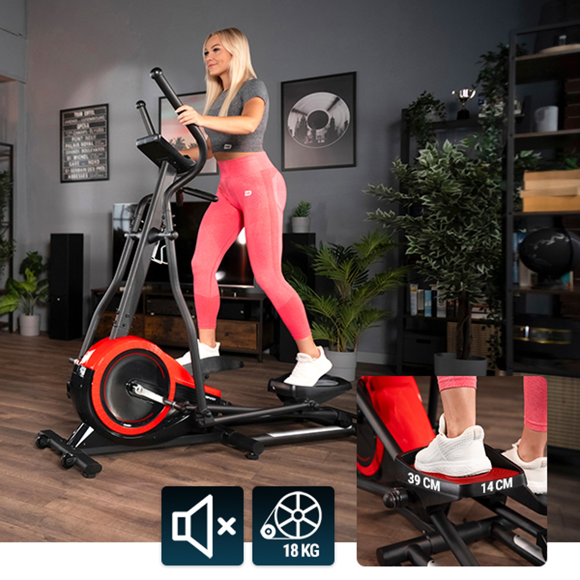Antislip pedalen bij de Crosstrainer 070C Buzz