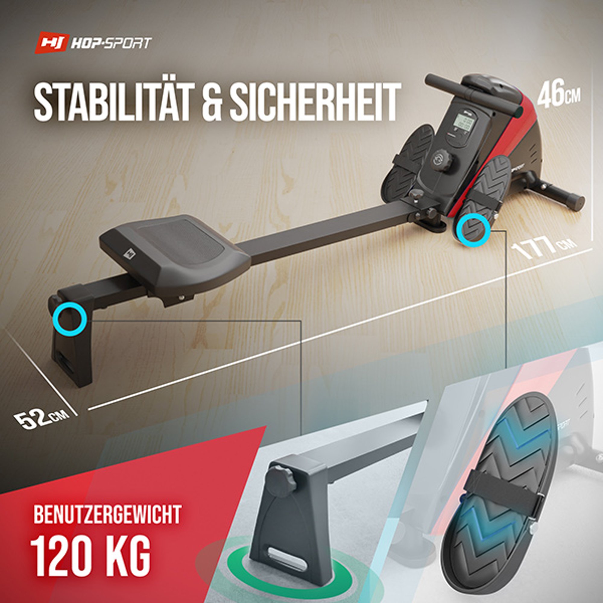 Brede, antislip platforms met extra riem bij 030R Boost Rood