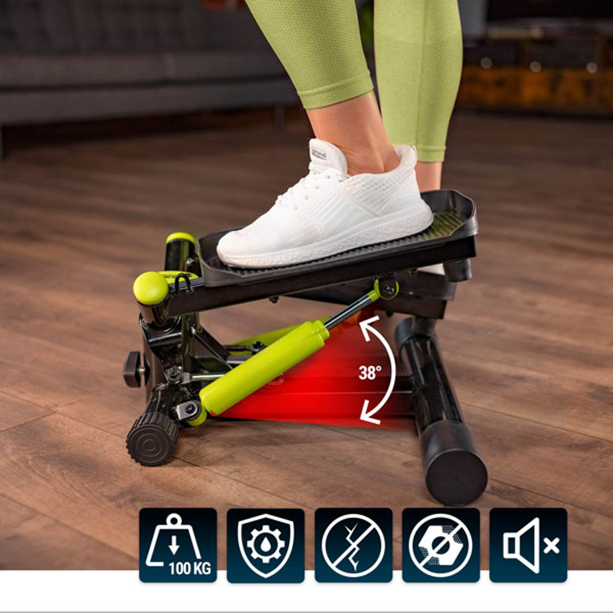 Verstelbare pedaalhoogte bij de Stepper 035S Swing van Hop-Sport