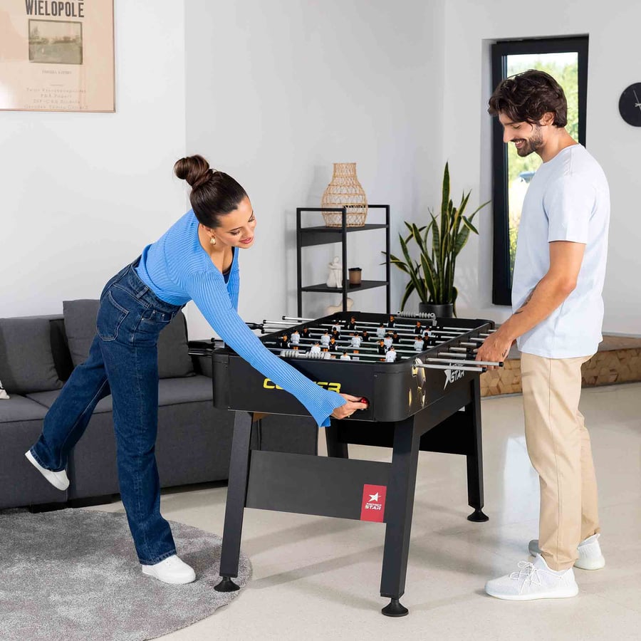 Tischkicker CORNER- schwarz-rot