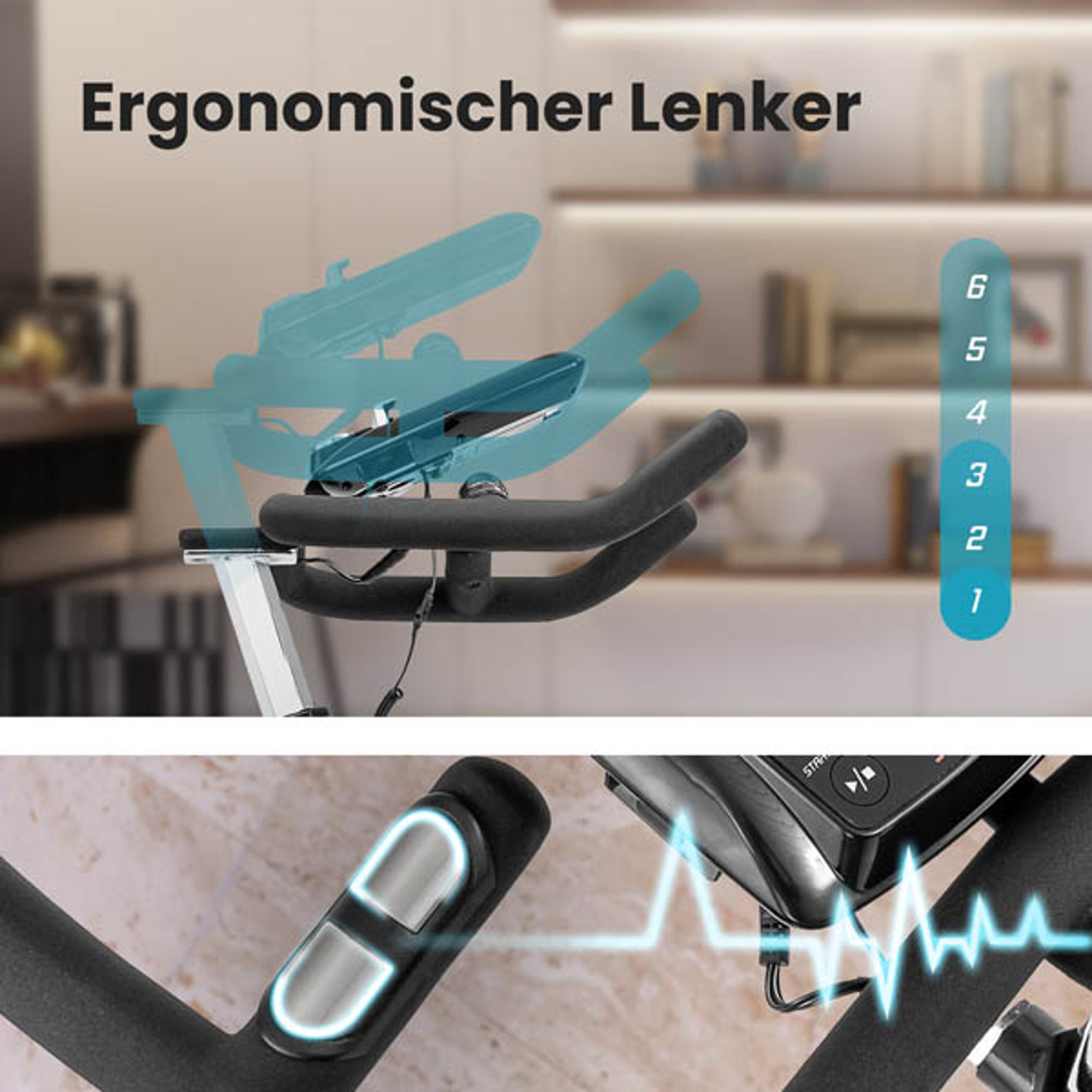 Ergonomisch gevormd stuur met de aanraksensoren bij HS-065ic Delta