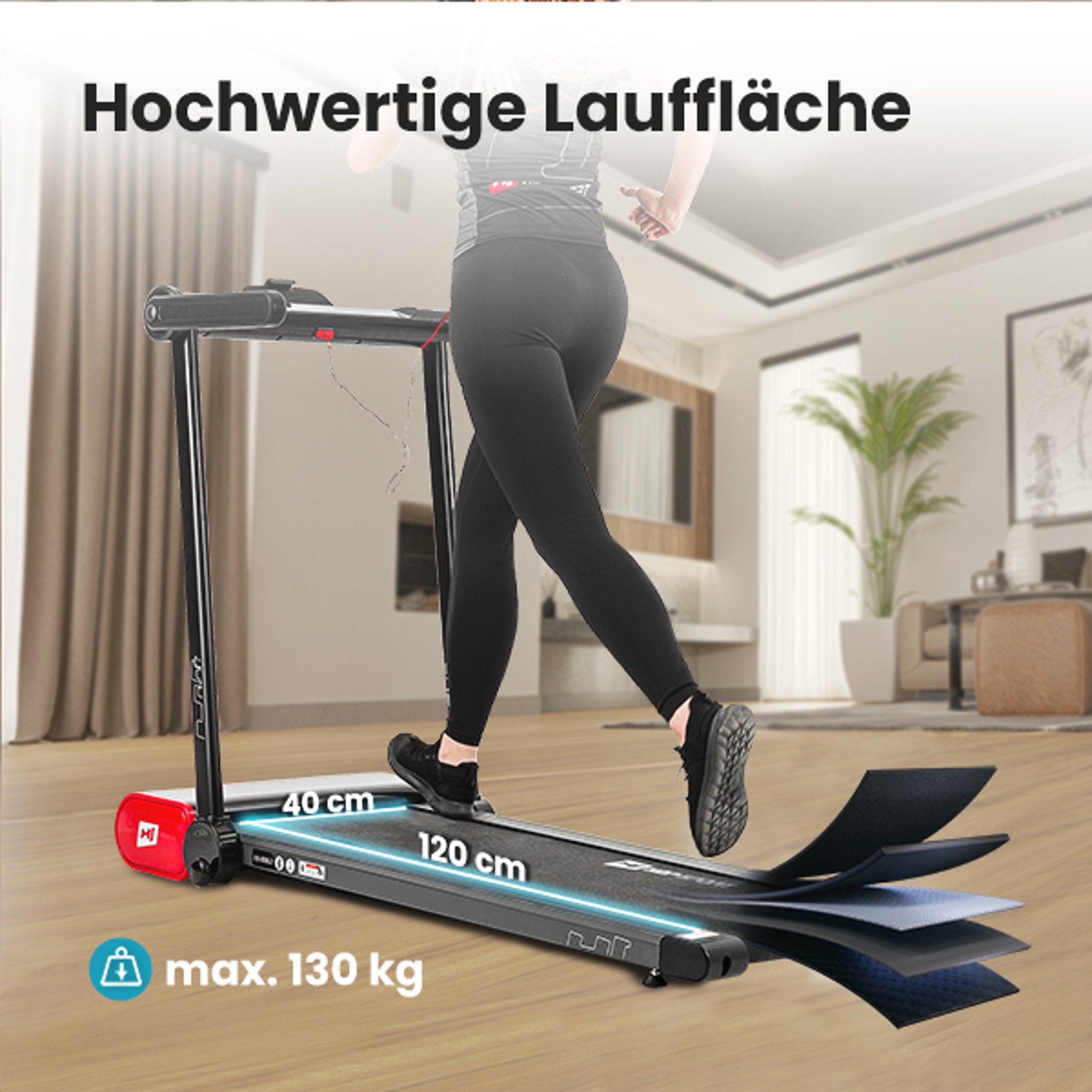 Loopvlak 40 x 120 cm op de loopband HS-900LB Clip 