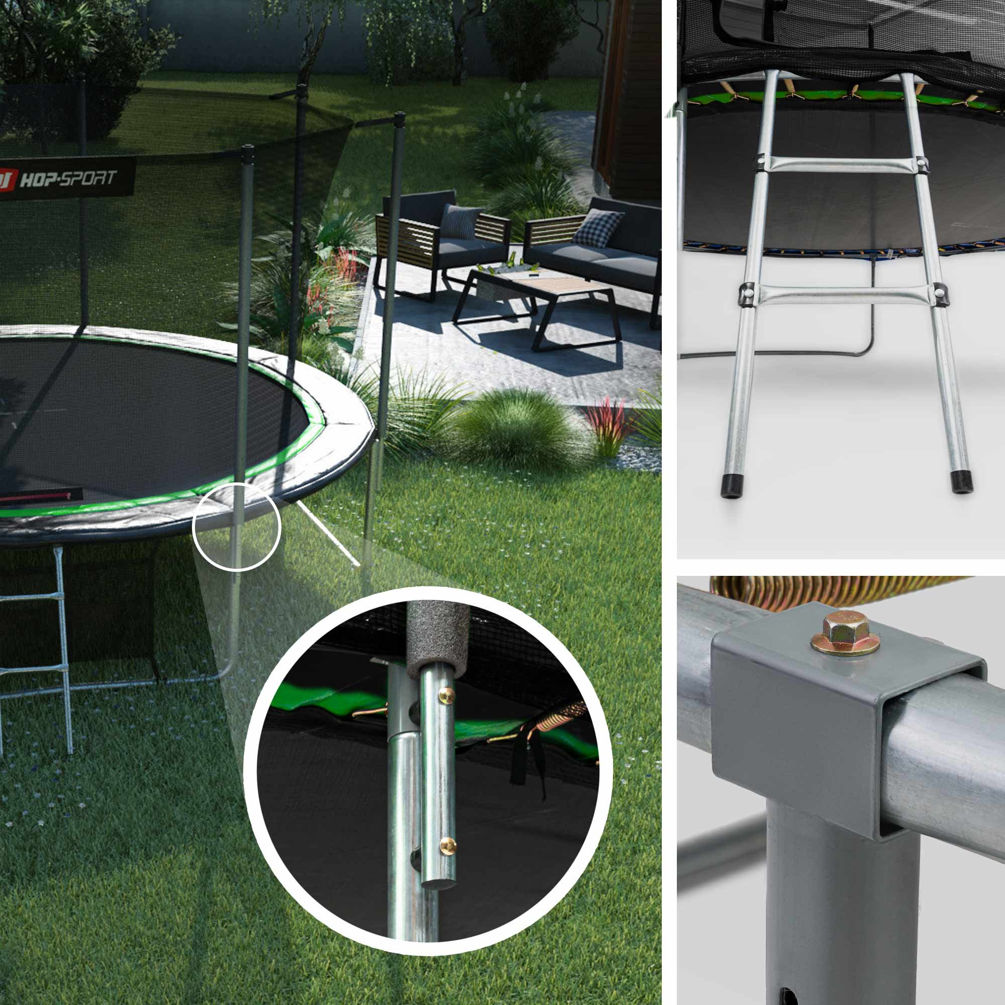 Basisframe van de trampoline van hoogwaardig, gegalvaniseerd staal, drie poten voor stabiliteit en stevigheid