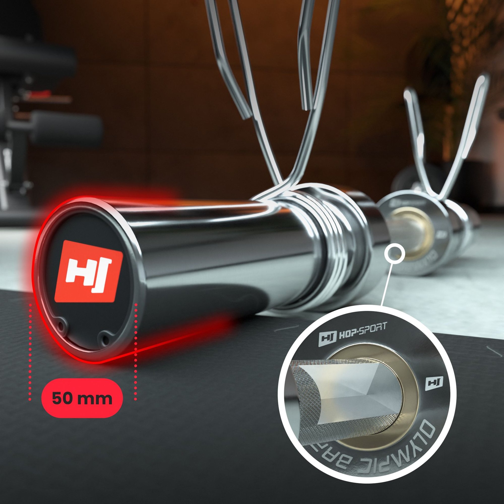 Halterstang met diameter 50 mm