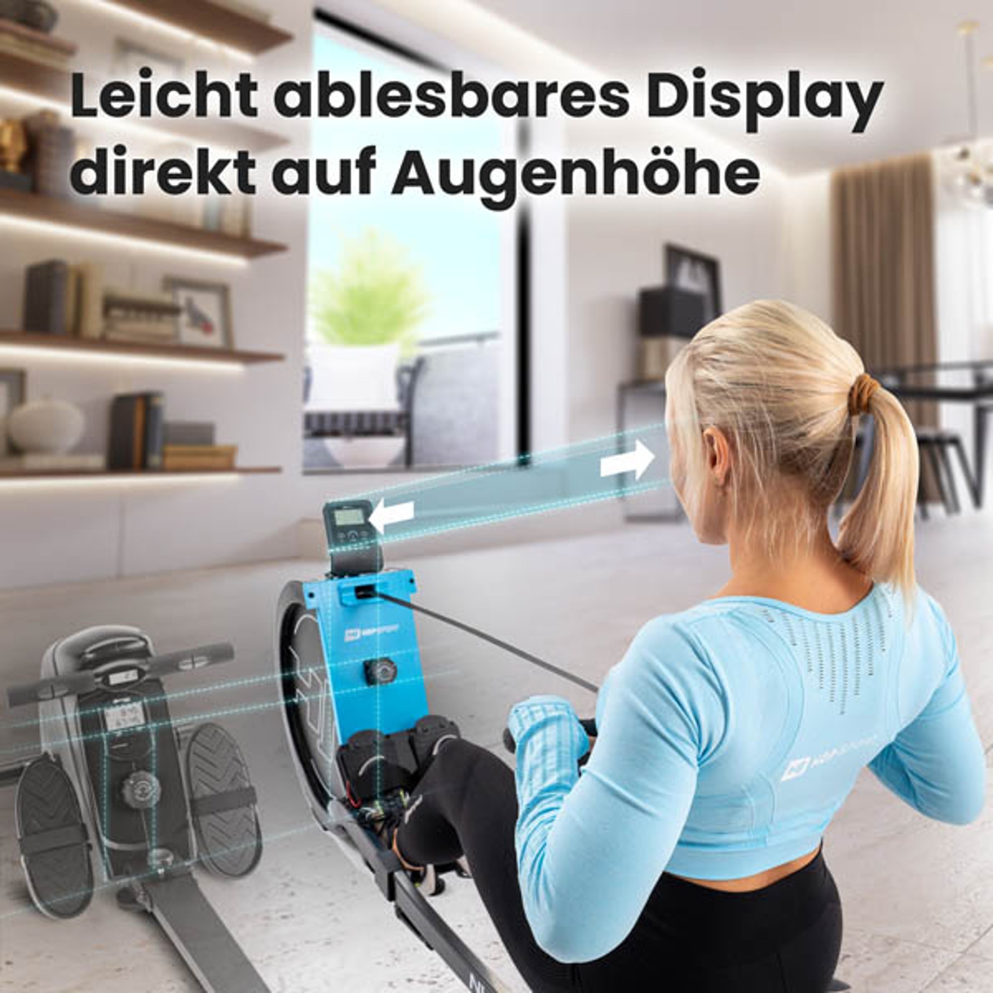 Display met de belangrijkste trainingsparameters op ooghoogte bij 075R Nuke