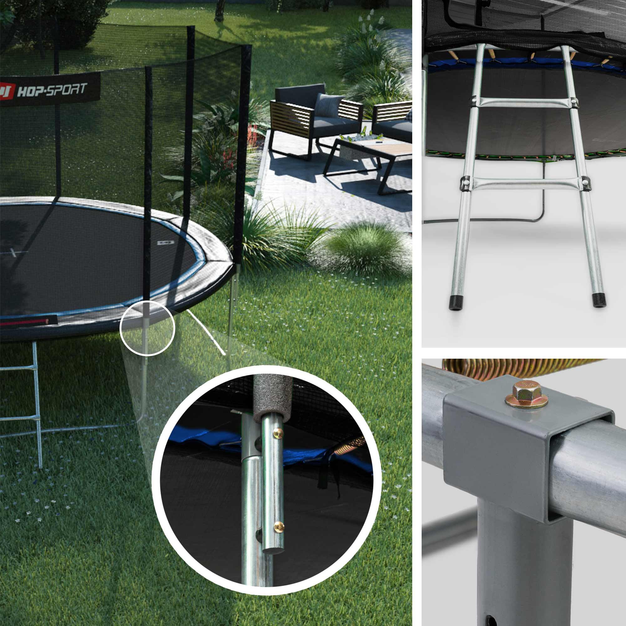 Basisframe van de trampoline van hoogwaardig, gegalvaniseerd staal, drie poten voor stabiliteit en stevigheid